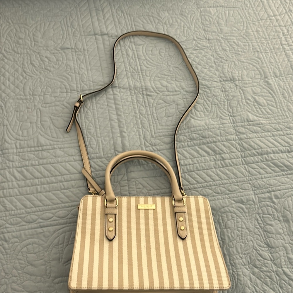 Like new Kate Spade crossbody and satchel too. Tan & cream stripe. Super cute!